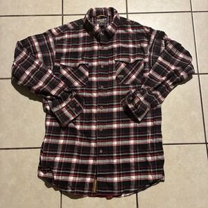 Ariat Rebar Men's Large Red Plaid Long Sleeve Button Work Shirt